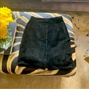 90s Suede Leather High Waist Mini